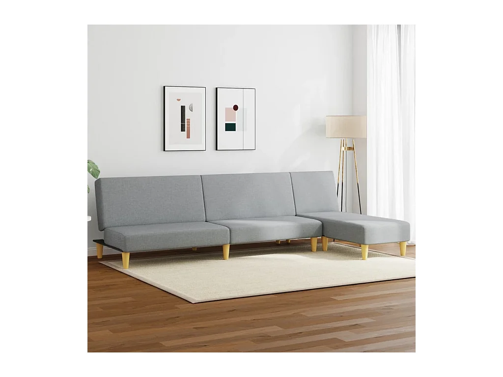 Ensemble de canapés 2 pcs gris clair tissu