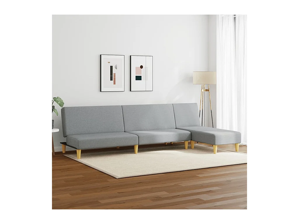 Ensemble de canapés 2 pcs gris clair tissu