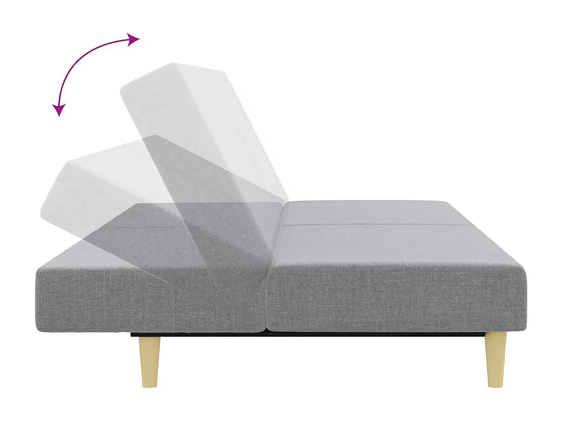 Conjunto de sofá de 2 piezas de tela gris claro