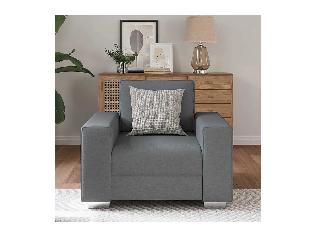 Canapé avec coussin Gris foncé 100 x 77 x 82 cm tissu