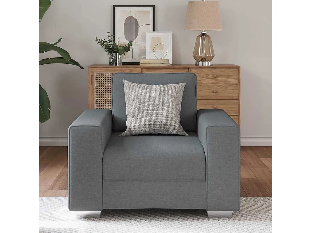 Canapé avec coussin Gris foncé 100 x 77 x 82 cm tissu