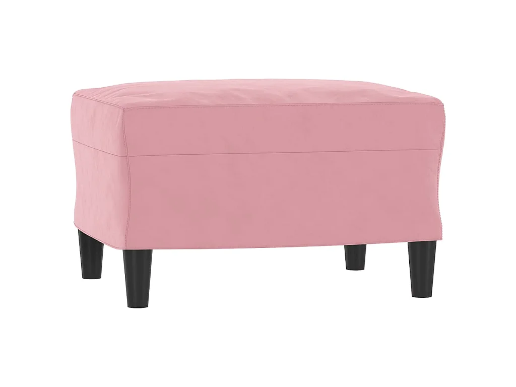 Divano 3 posti con poggiapiedi Rosa 180 cm Velluto
