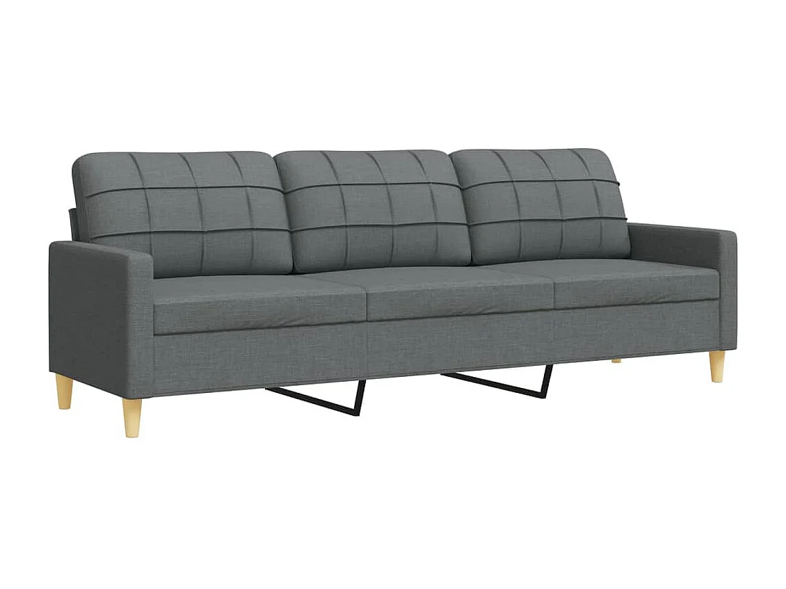 3-teiliges Sofaset, dunkelgrauer Stoff