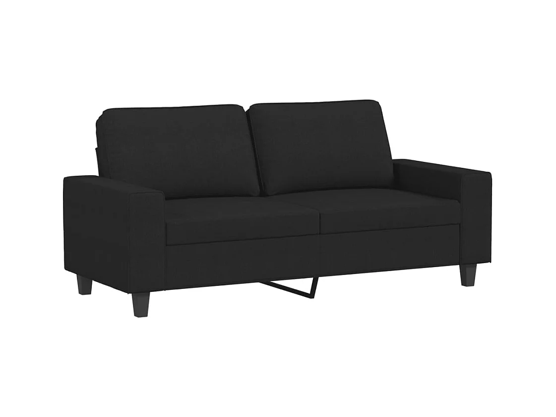 Conjunto de sofá de tela negra de 2 piezas