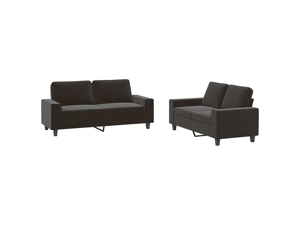 2-teiliges Sofaset aus schwarzem Stoff