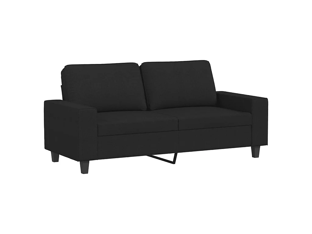 2-teiliges Sofaset aus schwarzem Stoff