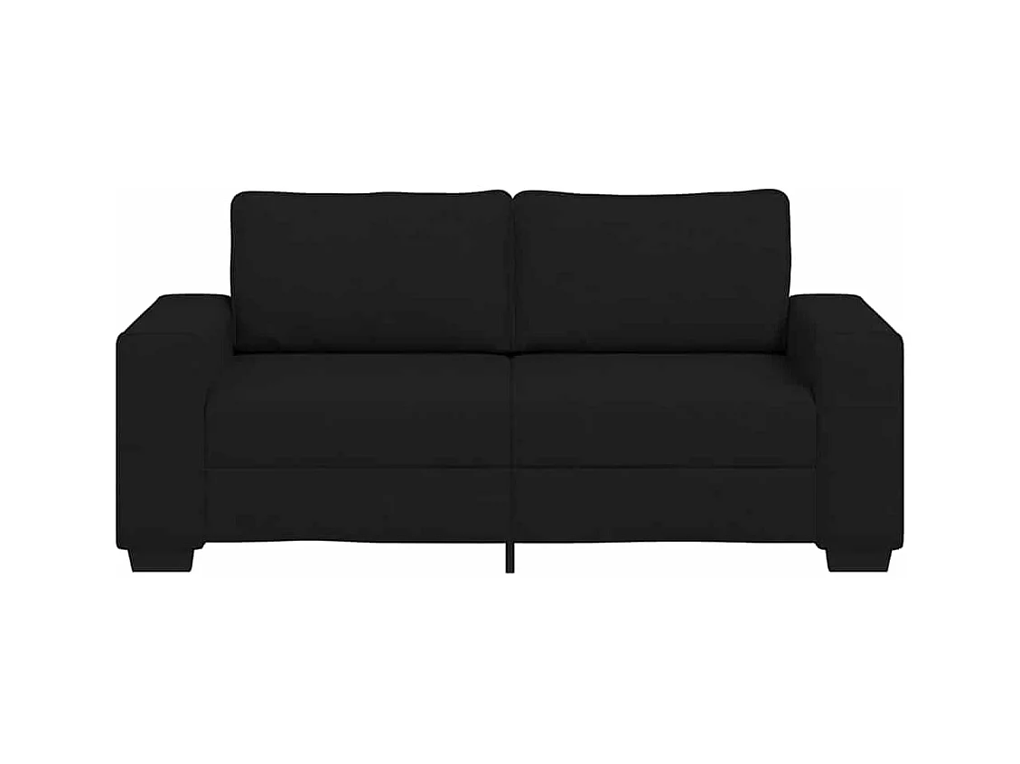 Divano 2 posti in tessuto nero 140 cm