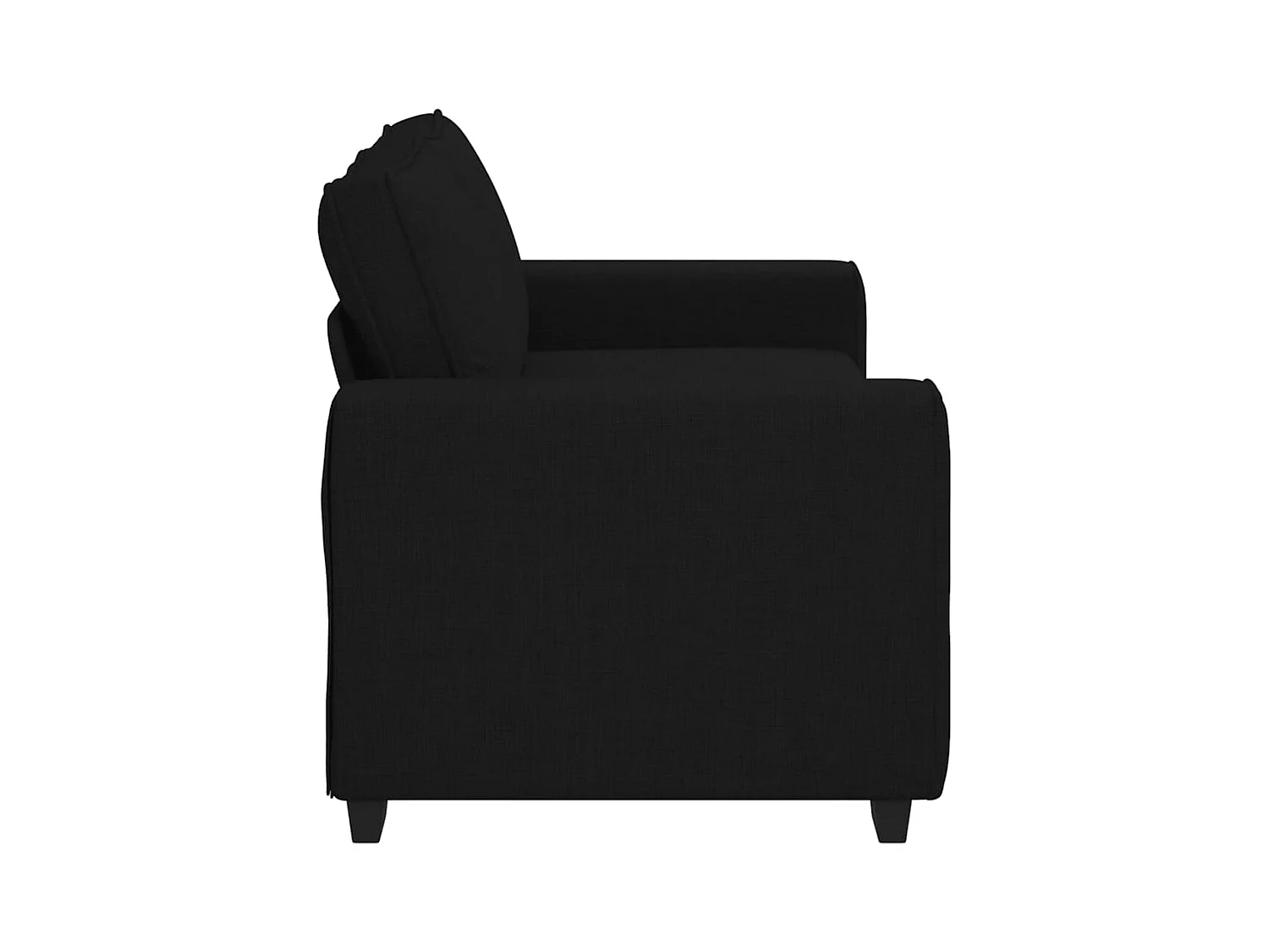 Divano 2 posti in tessuto nero 140 cm