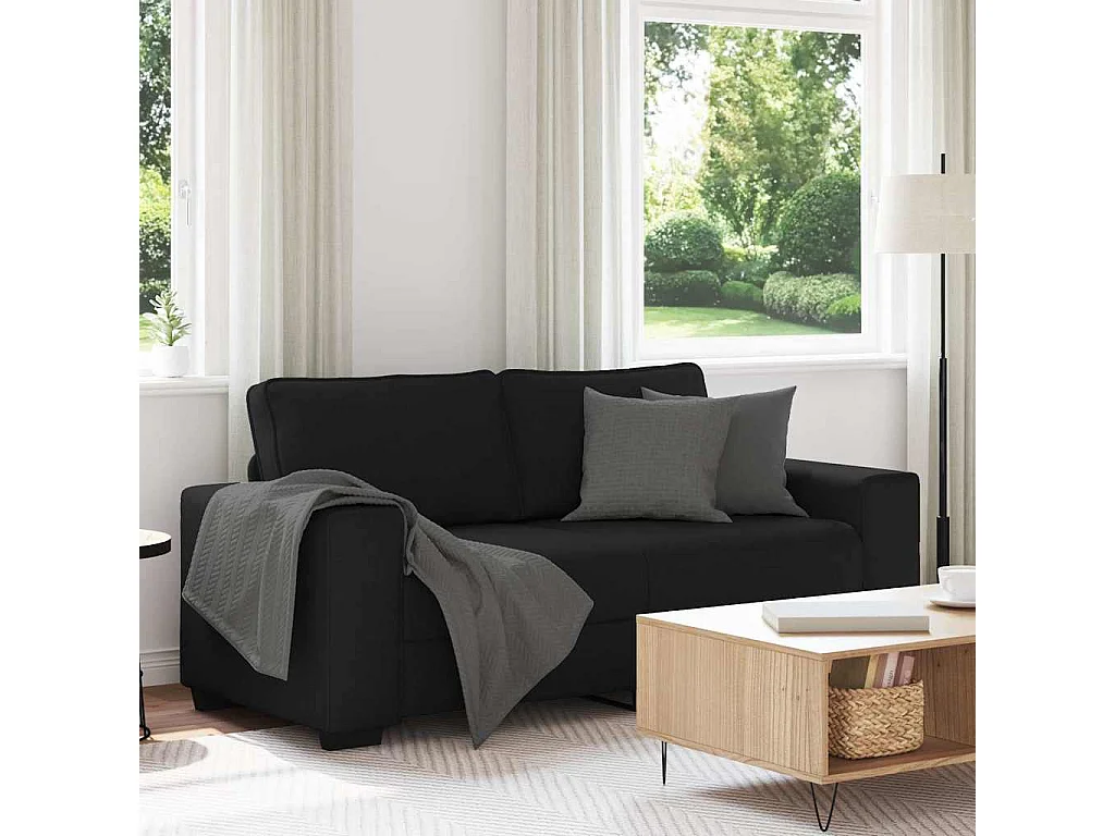 2-zits zwarte stoffen bank 140 cm