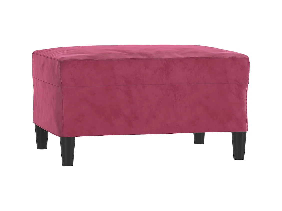 Set di divani 3 pezzi con cuscini in velluto rosso bordeaux