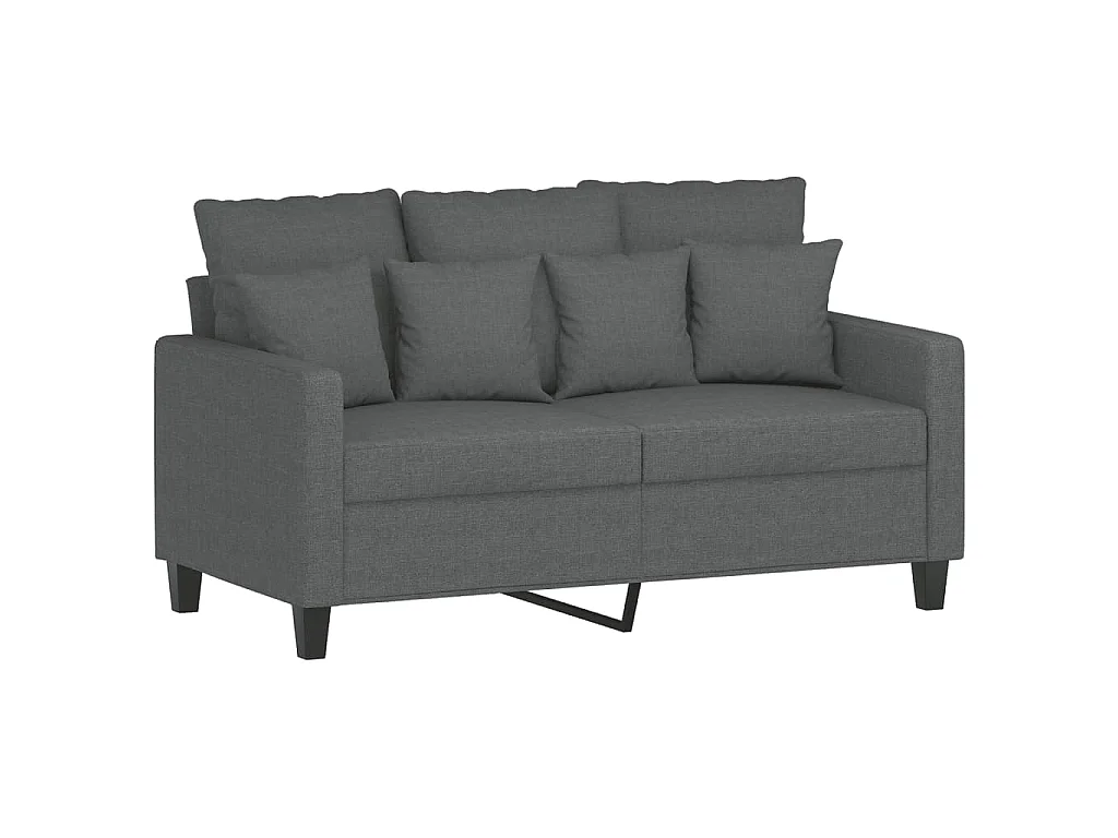 Ensemble de canapés 2 pcs avec coussins Gris foncé Tissu