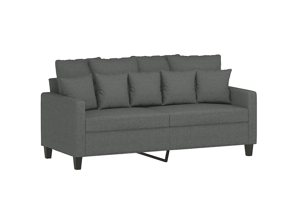 Ensemble de canapés 2 pcs avec coussins Gris foncé Tissu