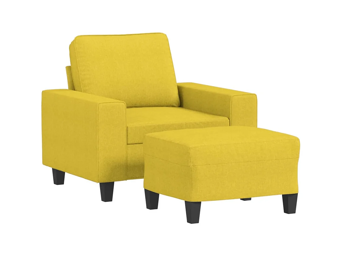 Fauteuil met voetenbankje Lichtgeel 60 cm Stof