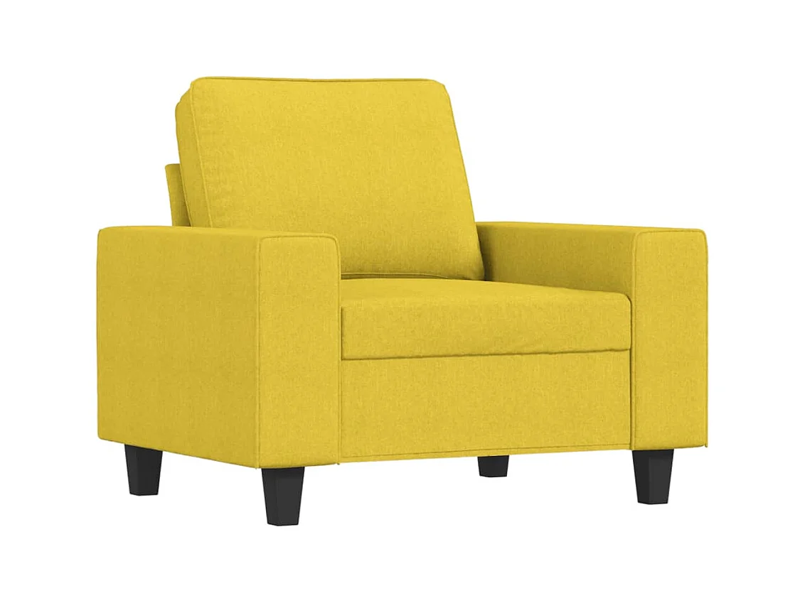 Fauteuil met voetenbankje Lichtgeel 60 cm Stof