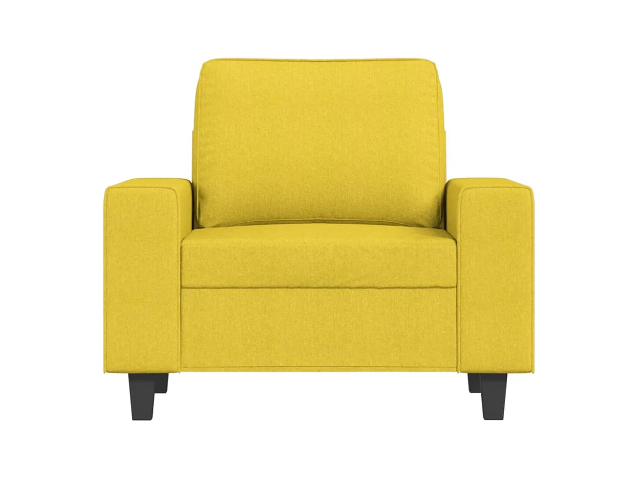 Fauteuil met voetenbankje Lichtgeel 60 cm Stof
