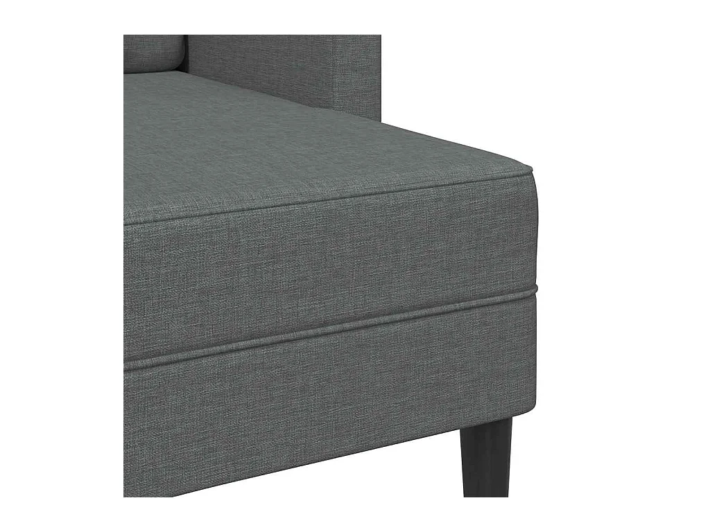 Canapé 2 places avec méridienne en L gris foncé 125 cm tissu