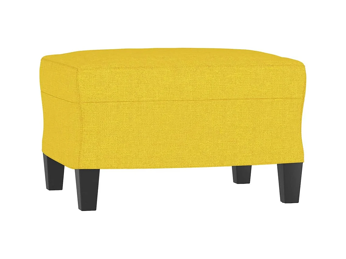 Divano 3 posti con poggiapiedi Giallo chiaro 180 cm Tessuto