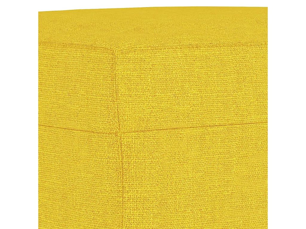 Sofá 3 plazas con reposapiés Amarillo claro 180 cm Tela