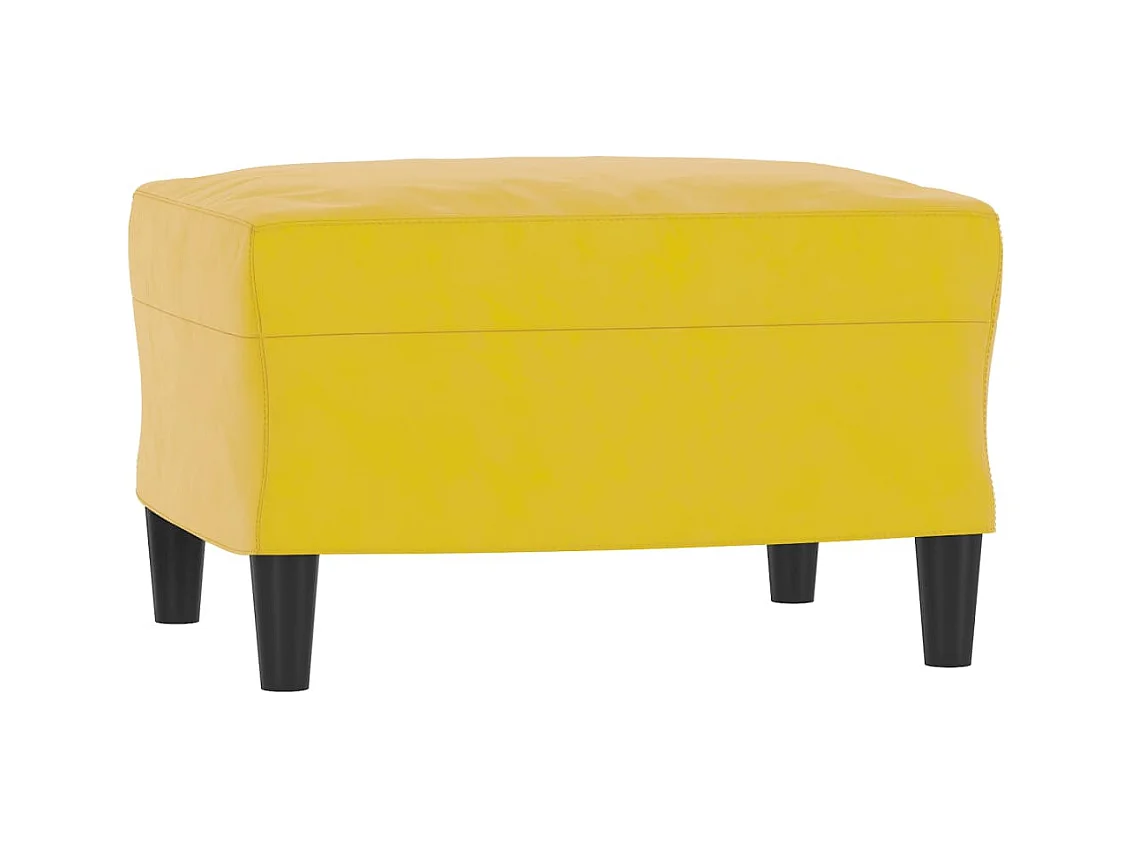 3-Sitzer Sofa mit Fußhocker gelb 180 cm Samt