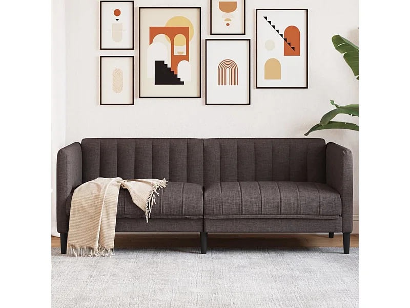 2-Sitzer-Sofa aus dunkelbraunem Stoff