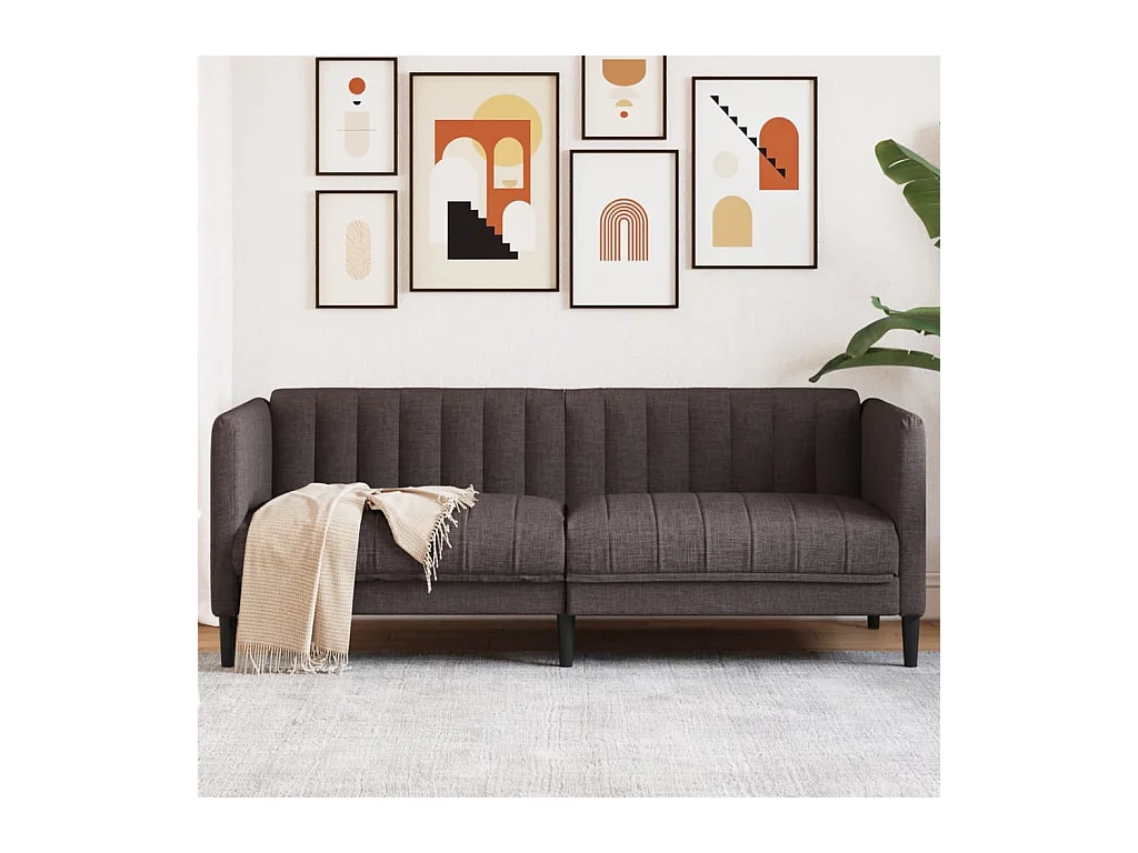 2-Sitzer-Sofa aus dunkelbraunem Stoff