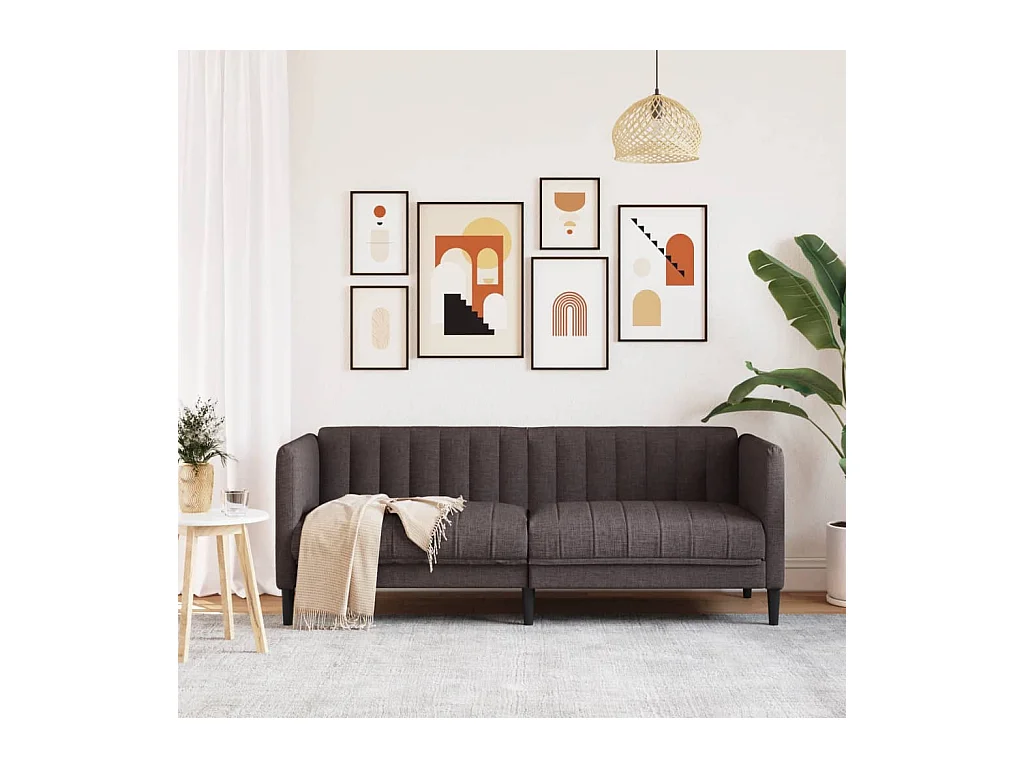 2-Sitzer-Sofa aus dunkelbraunem Stoff