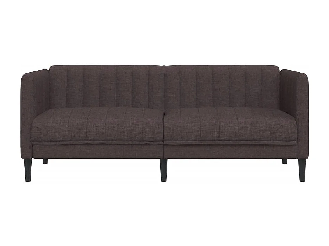 Sofá de 2 plazas de tela marrón oscuro