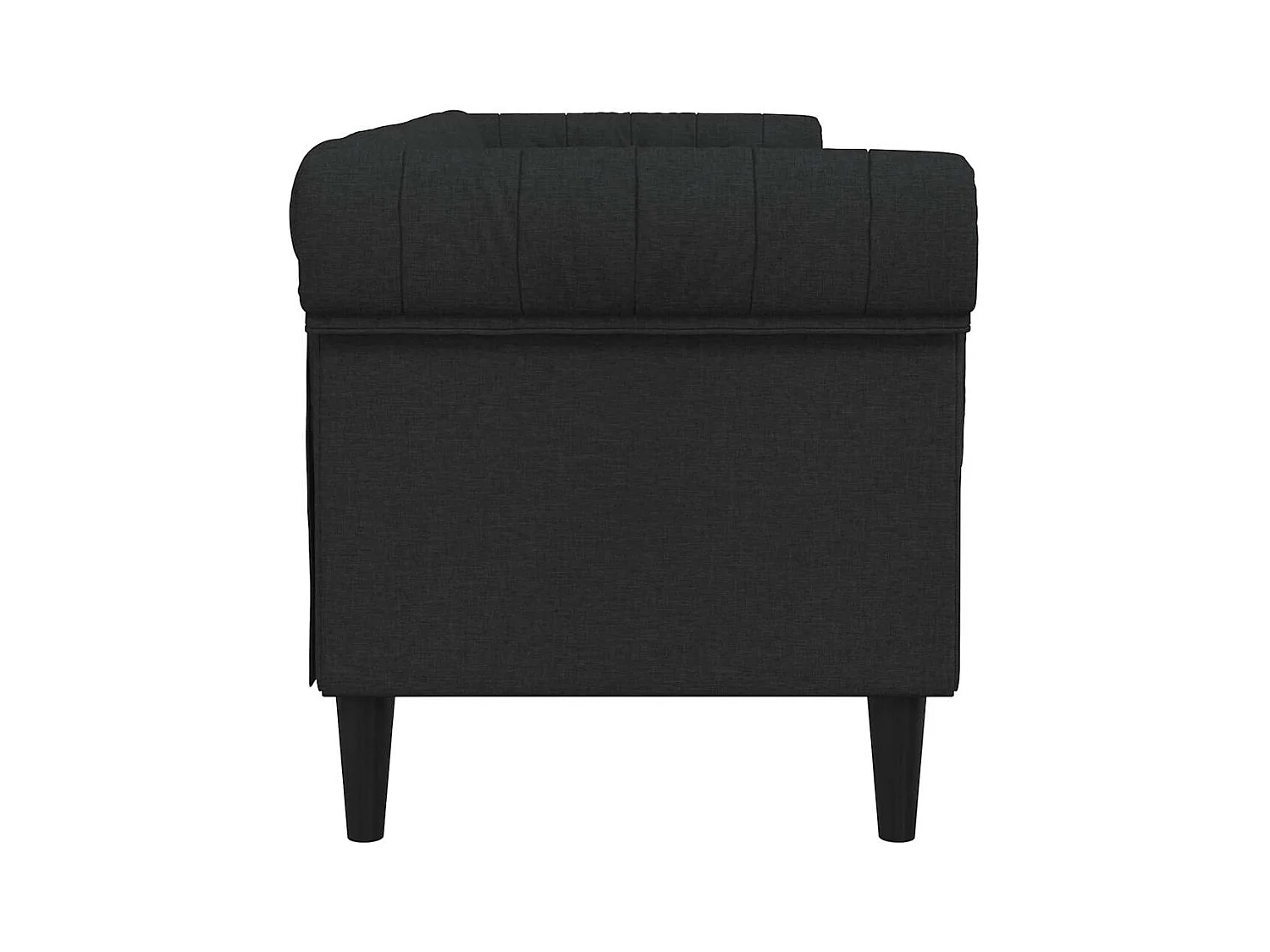 Sofá Chesterfield de 3 plazas de tela negra