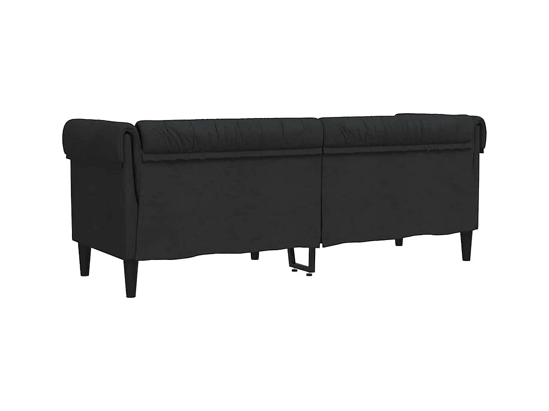 Sofá Chesterfield de 3 plazas de tela negra
