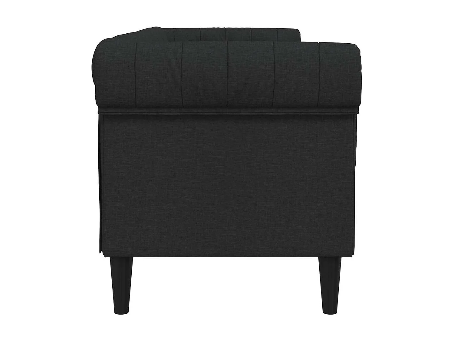 Sofá Chesterfield de 3 plazas de tela negra