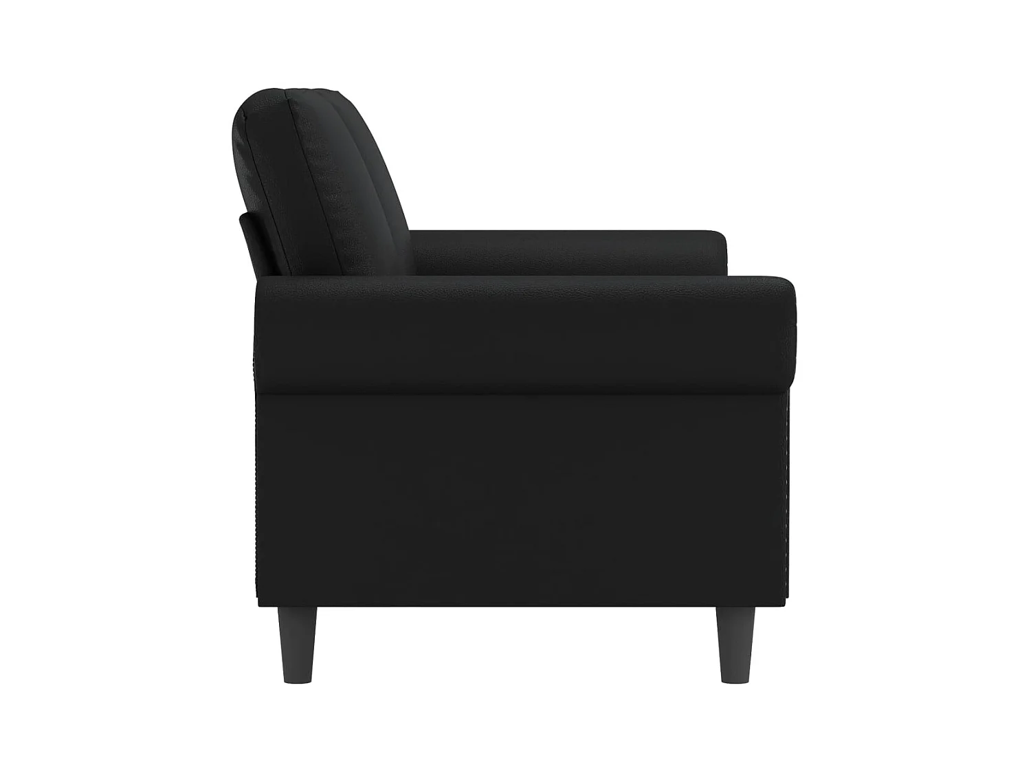 Sofá 2 plazas Negro 140 cm Piel sintética