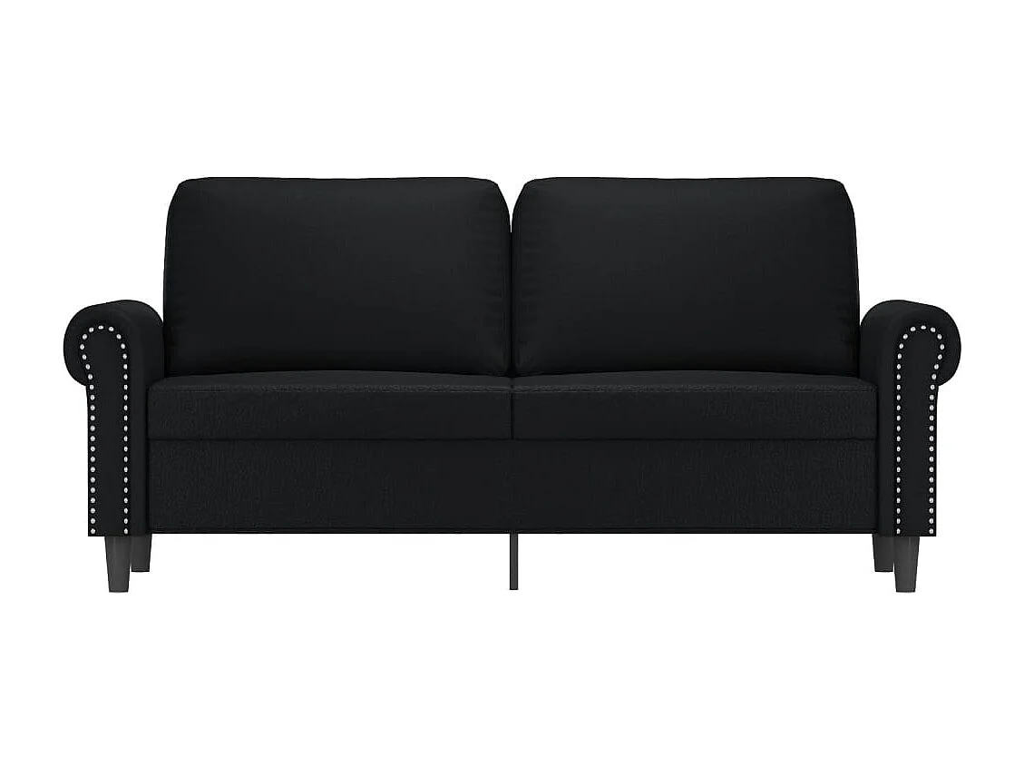 Sofá 2 plazas Negro 140 cm Piel sintética