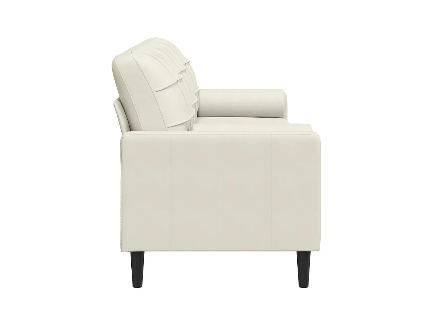 Sofá de 3 plazas con cojines decorativos color crema 210 cm terciopelo