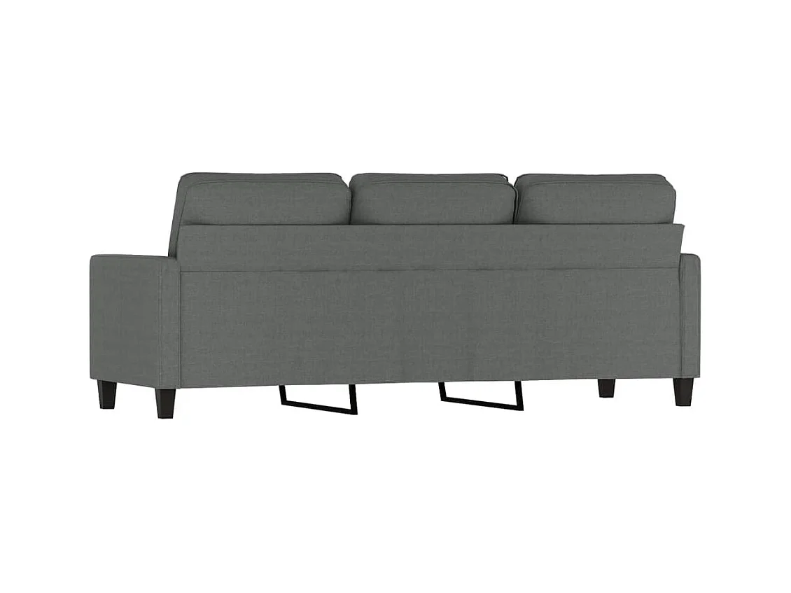 Divano 3 posti Grigio scuro 180 cm Tessuto