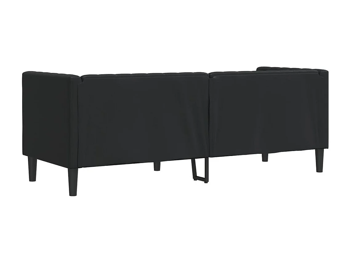 Divano Chesterfield a 3 posti in similpelle nera