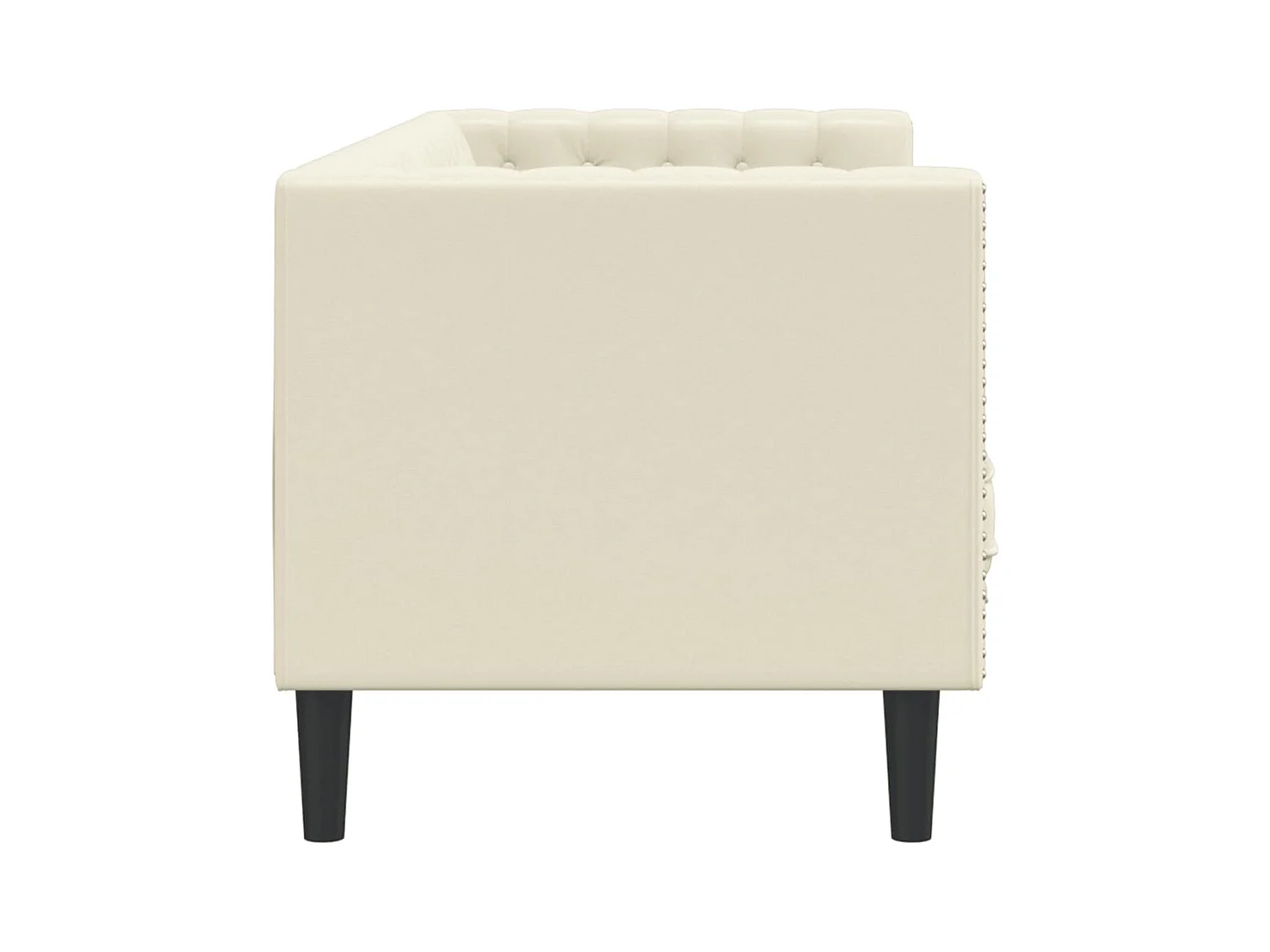 Divano Chesterfield a 3 posti in similpelle color crema