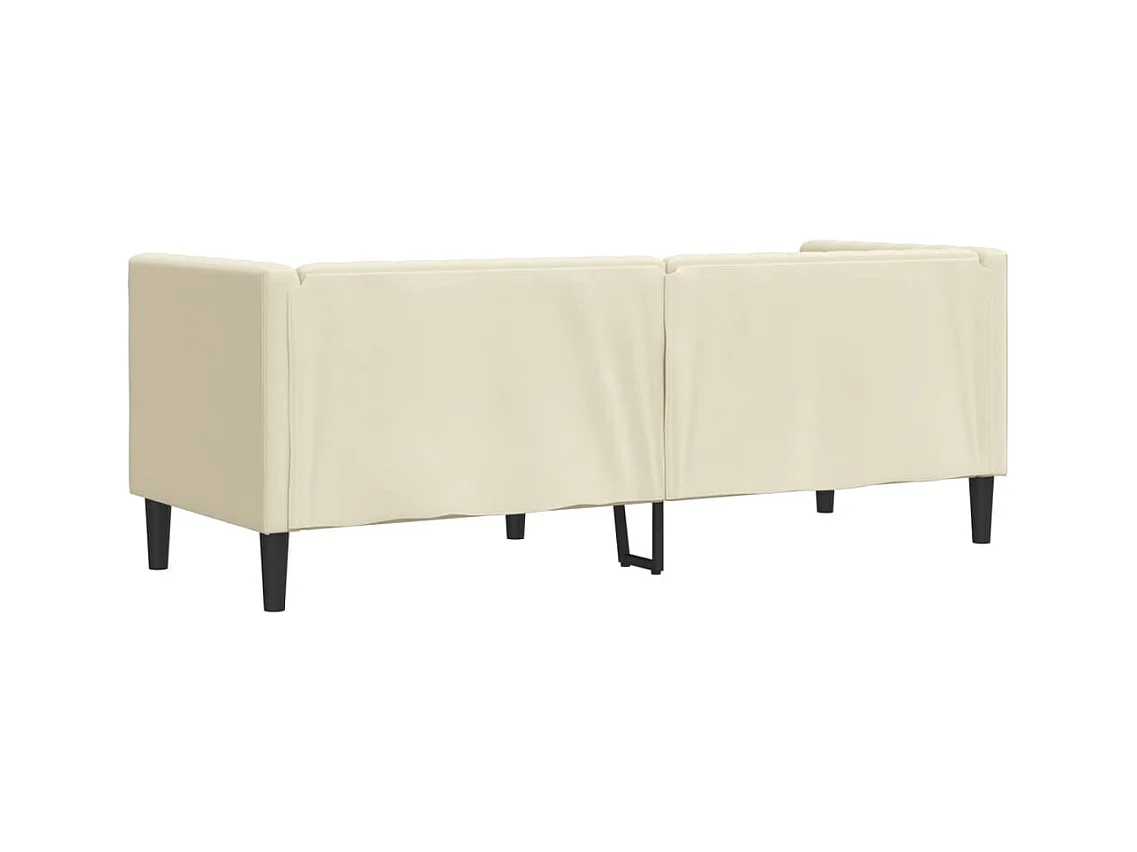Divano Chesterfield a 3 posti in similpelle color crema