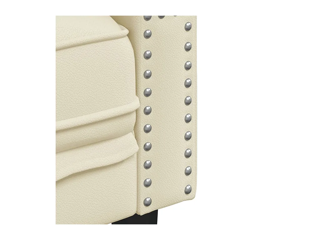 Divano Chesterfield a 3 posti in similpelle color crema