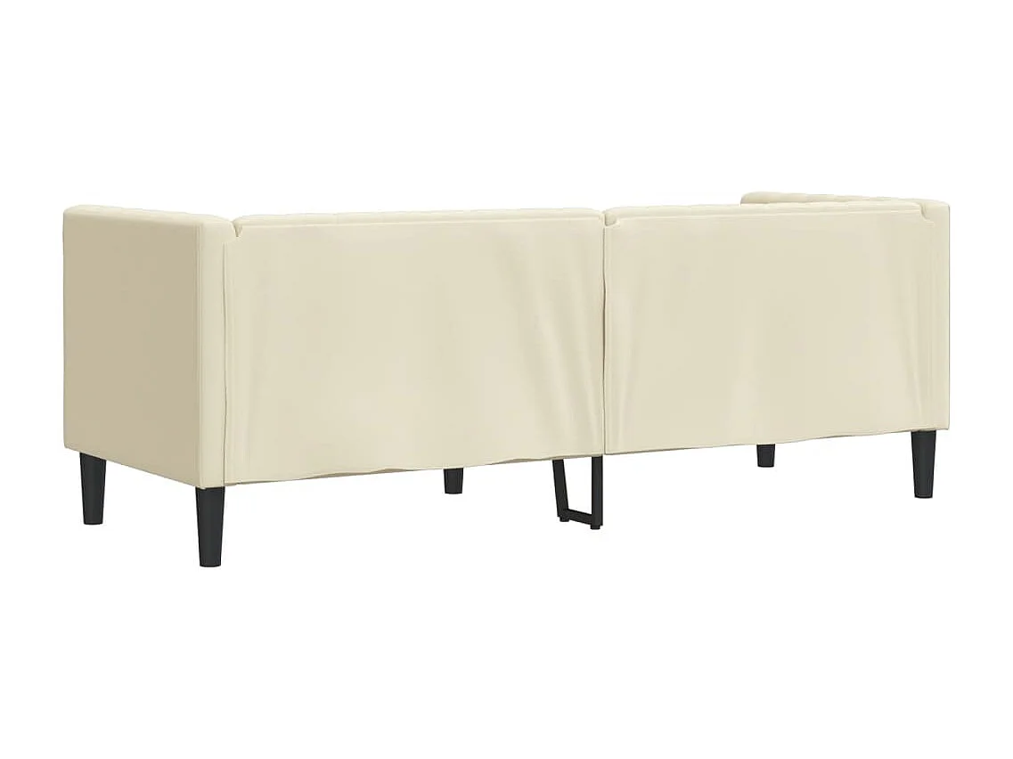 Canapé à 3 places Chesterfield crème similicuir