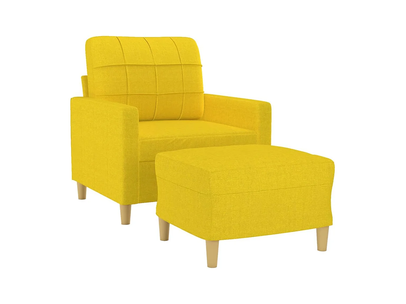 Fauteuil met voetenbankje Lichtgeel 60 cm Stof