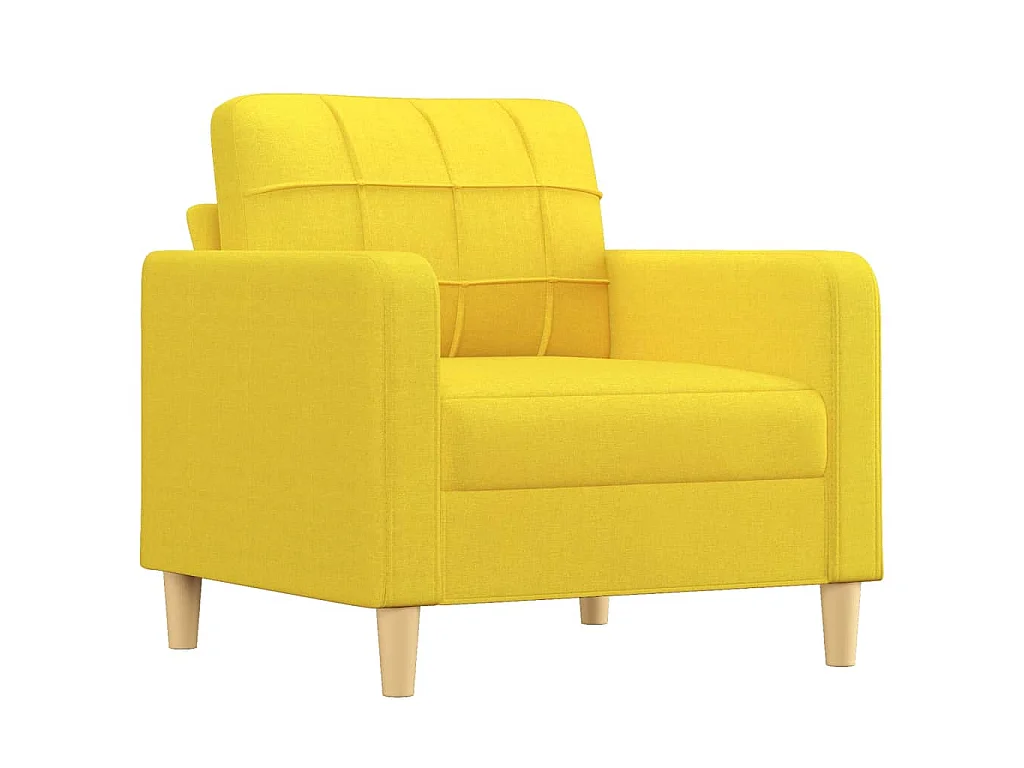 Fauteuil avec repose-pied Jaune clair 60 cm Tissu