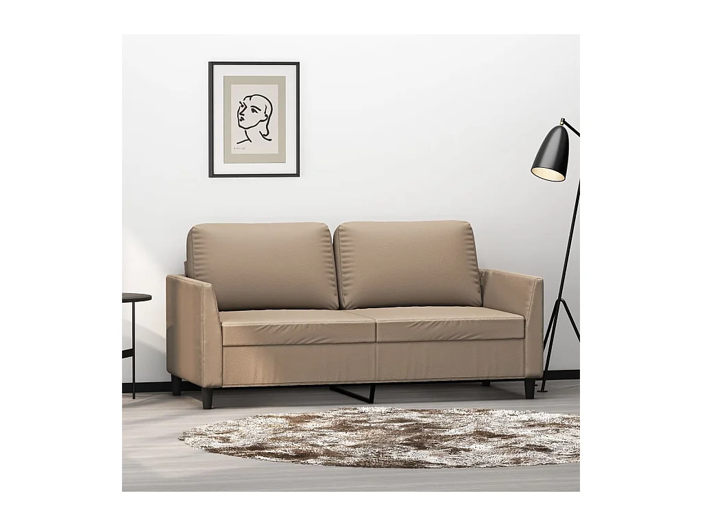 Sofá Cappuccino de 2 plazas 140 cm Piel sintética