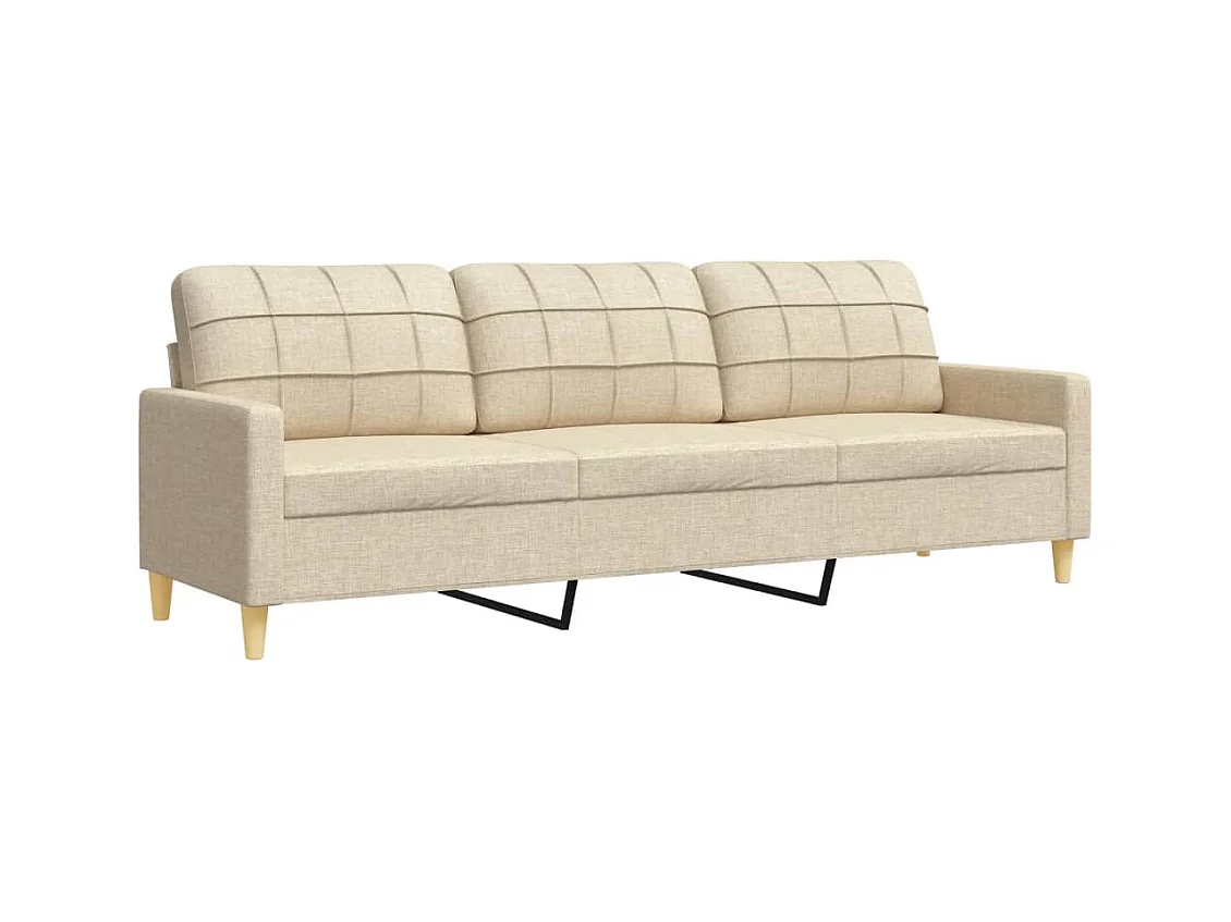 3-delige crèmekleurige stoffen bankstel