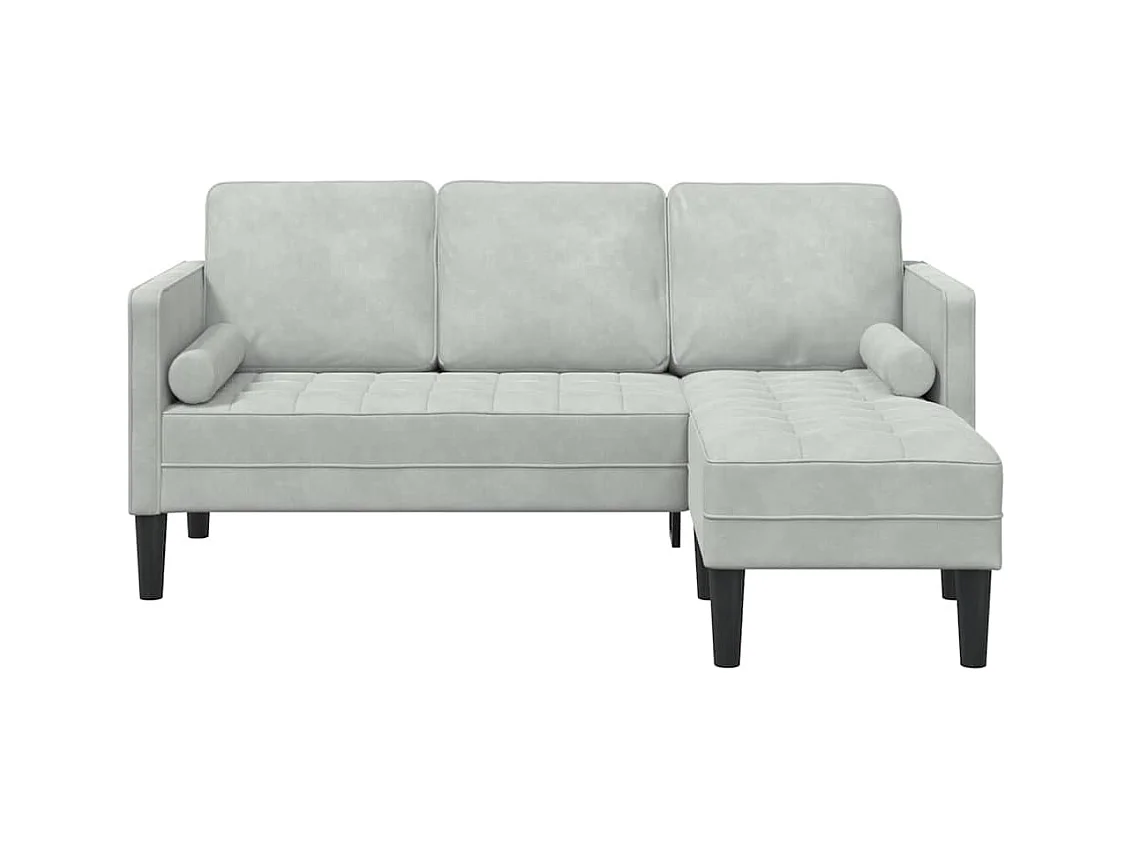 Divano grigio chiaro 173 x 131 x 67 cm in velluto