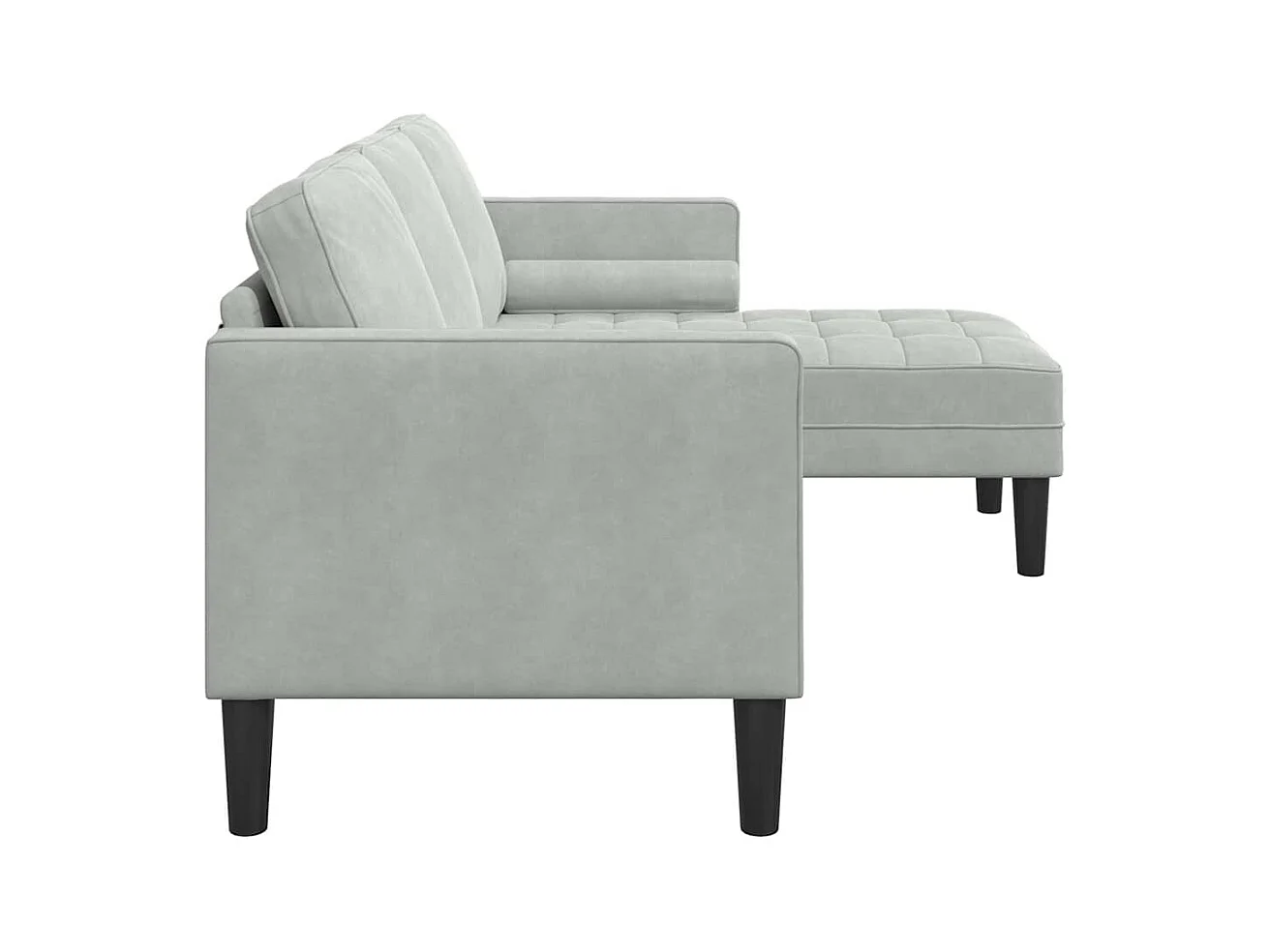 Divano grigio chiaro 173 x 131 x 67 cm in velluto