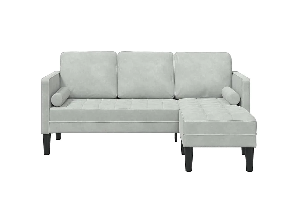 Hellgraues Sofa-Set, 173 x 131 x 67 cm, Samt