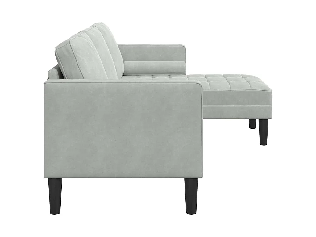 Hellgraues Sofa-Set, 173 x 131 x 67 cm, Samt