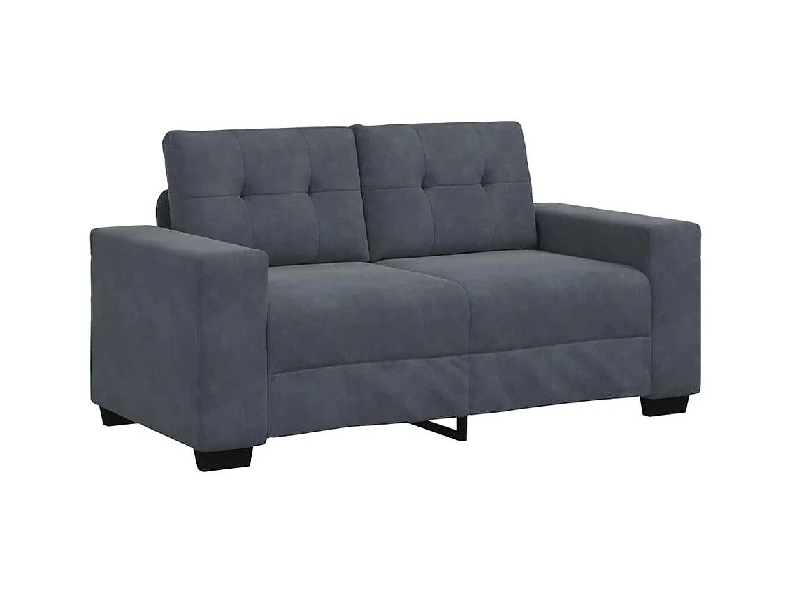 Canapé causeuse gris foncé 120 cm velours