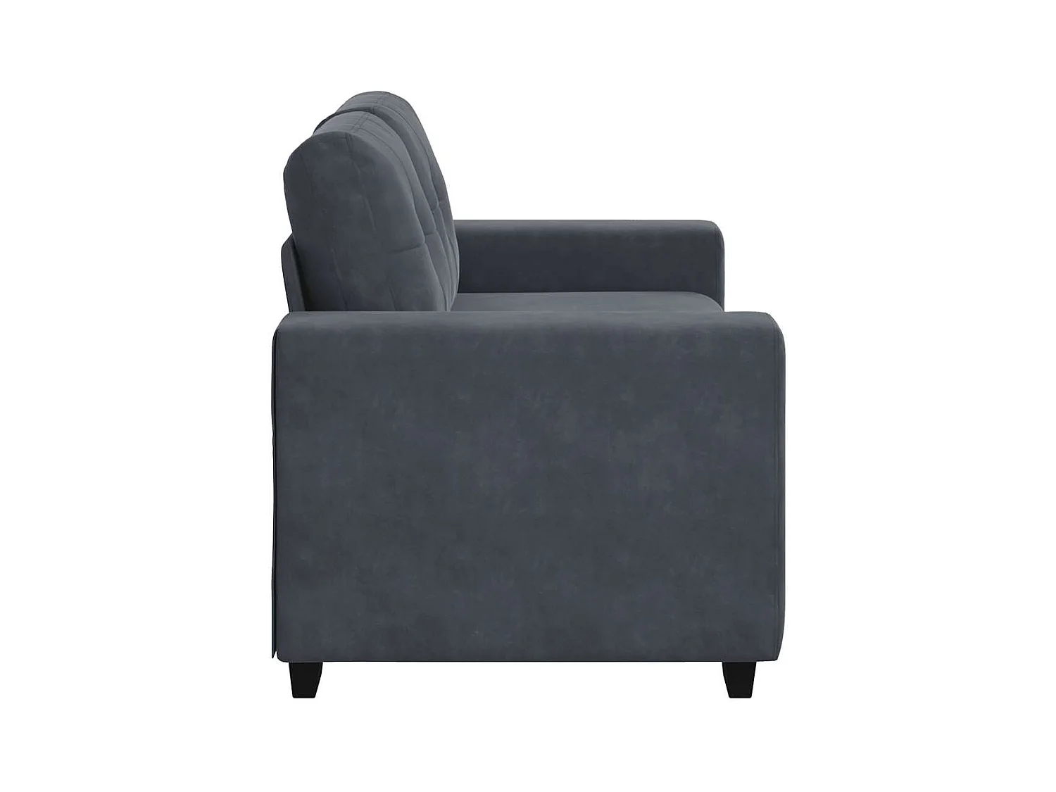 Canapé causeuse gris foncé 120 cm velours