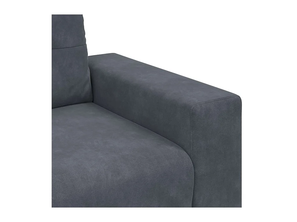 Canapé causeuse gris foncé 120 cm velours